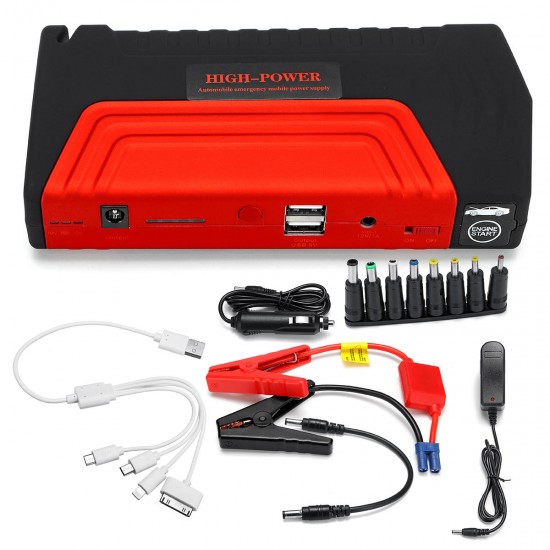 68800mAh  Start 200A Peak 600A Dual USB Ports Portable Car Jump Starter