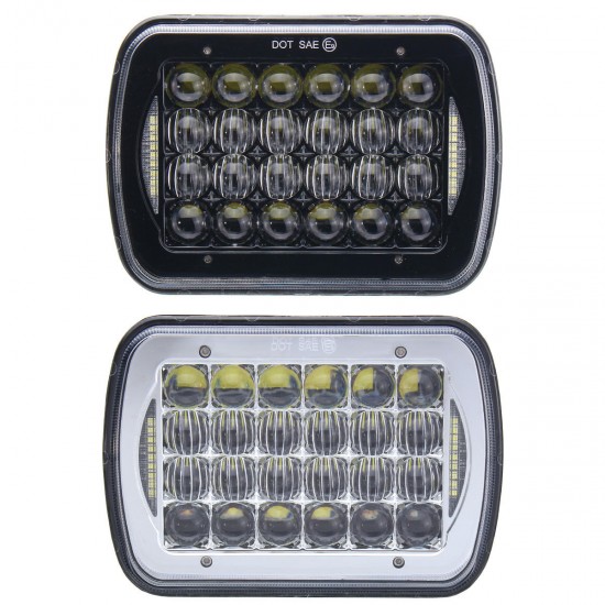 1pcs 6X7" 5D DC10-30V 72W IP67 LED Headlights Lamp Bulb Hi/Low Beam DRL for Truck Boat SUV