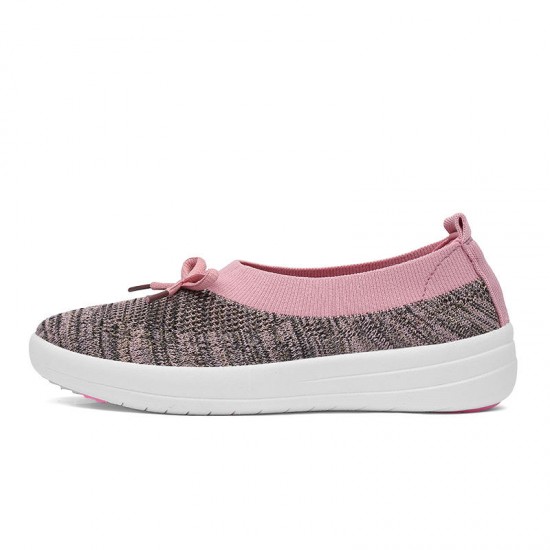 Athletic Casual Shoes Women Breathable Knitting Flats Loafers