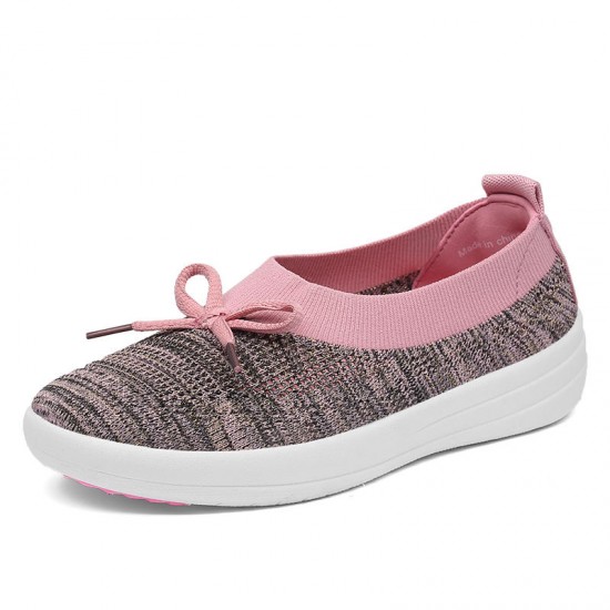 Athletic Casual Shoes Women Breathable Knitting Flats Loafers