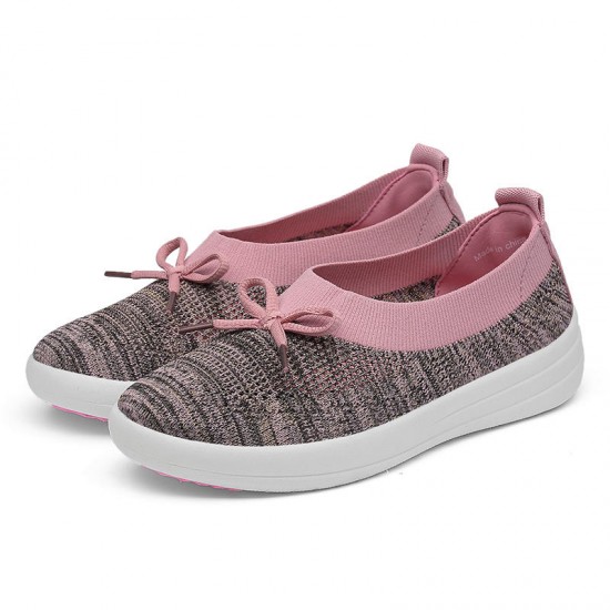 Athletic Casual Shoes Women Breathable Knitting Flats Loafers