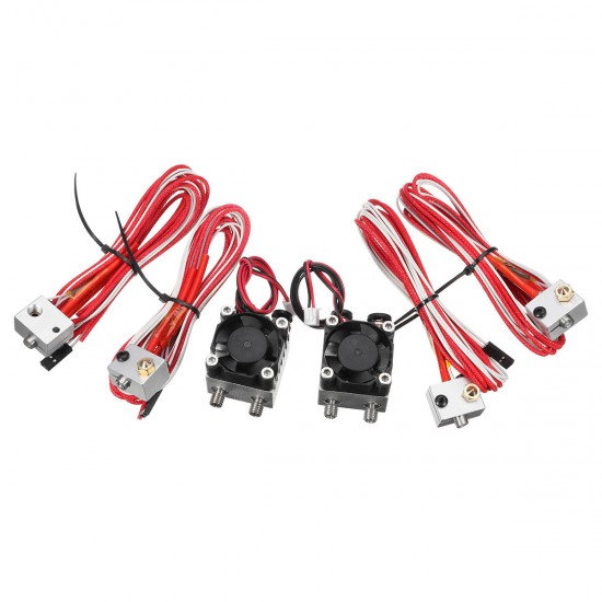 1.75mm/3.0mm Fialment 0.4mm Nozzle Upgraded Dual Head Extruder Kit for 3D Printer