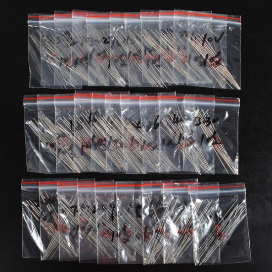 300pcs 2V - 39V 30 Values 1/2W 0.5W Zener Diode Assorted Kit 10pcs Each Value