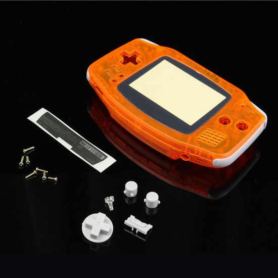 Transparent Orange Shell Housing Case Cover For Nintendo Game Boy Advance GBA