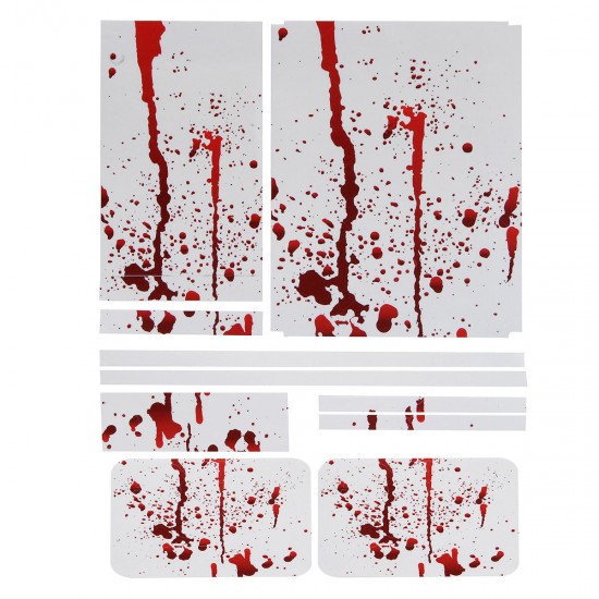 Bloody Skin Decals Stickers Cover for Xbox One S Game Console & 2 Controllers