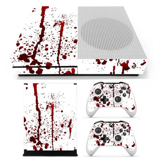 Bloody Skin Decals Stickers Cover for Xbox One S Game Console & 2 Controllers