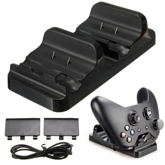 Dual USB Charging Dock Controllers Charger With Batteries For X One