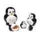 10 Pcs Wooden Penguin Animal Hand Painted Russian Nesting Doll Decor Gifts Toy