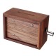 15 Tone DIY Hand Cranked Walnut Veneer Music Box With Hole Puncher 30Pcs Paper Tapes