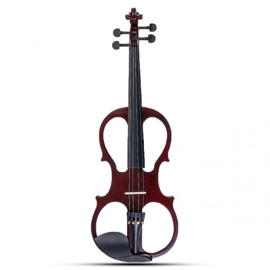 4/4 Electric Violin Full Size Basswood with Connecting Line Earphone & Case for Beginners