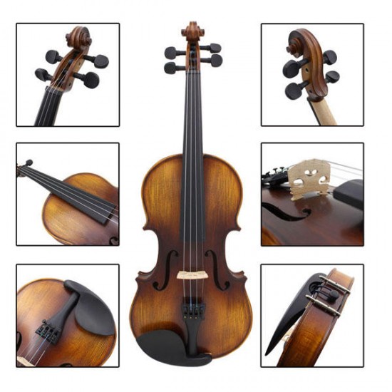 Astonvilla AV-506 4/4 Spruce Solid Wood Vintage Violin with Case&Accessories