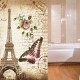 180x200cm Paris Bathroom Shower Curtains Eiffel Tower Waterproof Fabric & Hooks