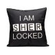 43x43cm Black English Letter Fashion Cotton Linen Pillow Case Home Sofa Seat Bed Car Cushion Decor