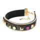 Bohemian Rivet Gold Plated Bracelet Colorful Coin Leather Bracelet Bangle Fashion for Women