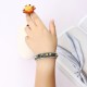 Bohemian Rivet Gold Plated Bracelet Colorful Coin Leather Bracelet Bangle Fashion for Women