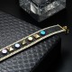 Bohemian Rivet Gold Plated Bracelet Colorful Coin Leather Bracelet Bangle Fashion for Women