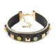 Bohemian Rivet Gold Plated Bracelet Colorful Coin Leather Bracelet Bangle Fashion for Women