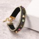 Bohemian Rivet Gold Plated Bracelet Colorful Coin Leather Bracelet Bangle Fashion for Women