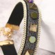 Bohemian Rivet Gold Plated Bracelet Colorful Coin Leather Bracelet Bangle Fashion for Women