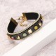 Bohemian Rivet Gold Plated Bracelet Colorful Coin Leather Bracelet Bangle Fashion for Women