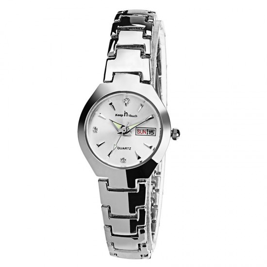 Casual Style Couple Wrist Watch Gift Stainless Steel Strap Quartz Movement Watches