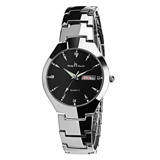 Casual Style Couple Wrist Watch Gift Stainless Steel Strap Quartz Movement Watches