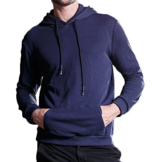 Autumn Winter Mens Hooded Sweater Trendy Long-sleeved Shirts Slim Blouse Hoodies