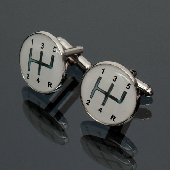 Men Male Silver Number Pattern Round Baking Finish Cuff Links Wedding Gift Suit Shirt Accessories