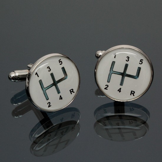 Men Male Silver Number Pattern Round Baking Finish Cuff Links Wedding Gift Suit Shirt Accessories