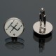 Men Male Silver Number Pattern Round Baking Finish Cuff Links Wedding Gift Suit Shirt Accessories