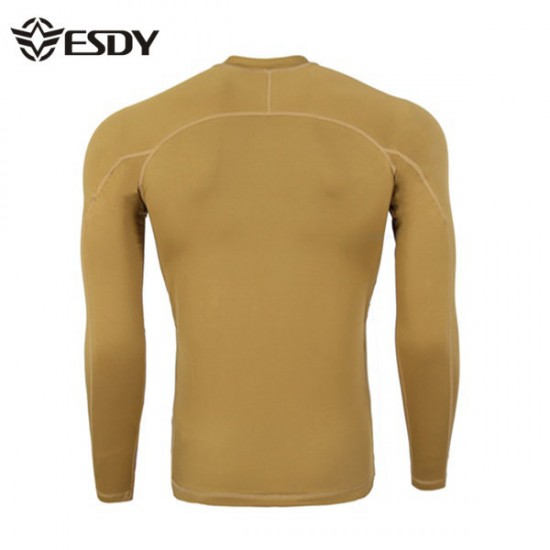 ESDY Outdoor Tactical Sports Thermal Underwear Elastic Fitness Long Sleeves T-shirt