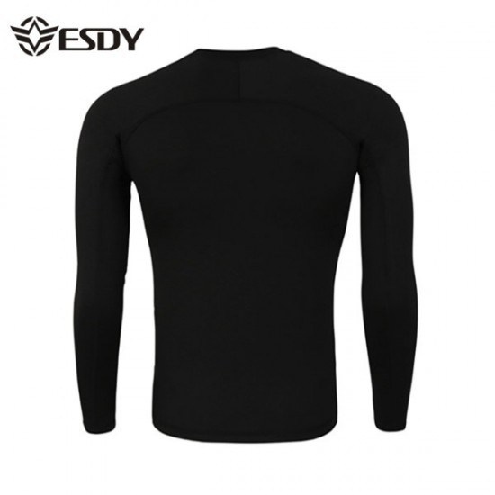 ESDY Outdoor Tactical Sports Thermal Underwear Elastic Fitness Long Sleeves T-shirt