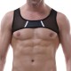 Mens Sexy Leather Mesh Breathable Underwear Vest