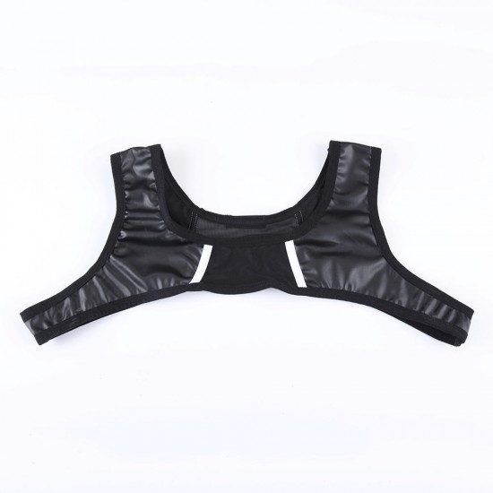 Mens Sexy Leather Mesh Breathable Underwear Vest