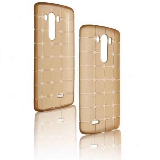 Ultra Slim Durable Cube Grid Protective TPU Soft Case Skin Back Cover For LG G3