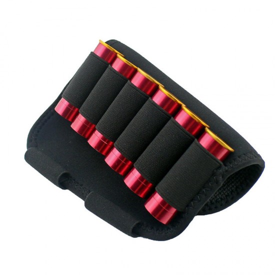 6 Rounds Reload Strip Shotgun Bullet Dump Pouch Holder Ammo Carrier Buttstock Cheek Bag For Hunting Gun Accessories