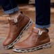 Men Winter Warm Snow Boots Faux Leather Casual Waterproof Thermal Ankle Shoes