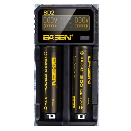 Basen BD2 LCD Display USB Port Smart Li-ion Battery Charger for IMR/Li-ion Battery 18650 21700