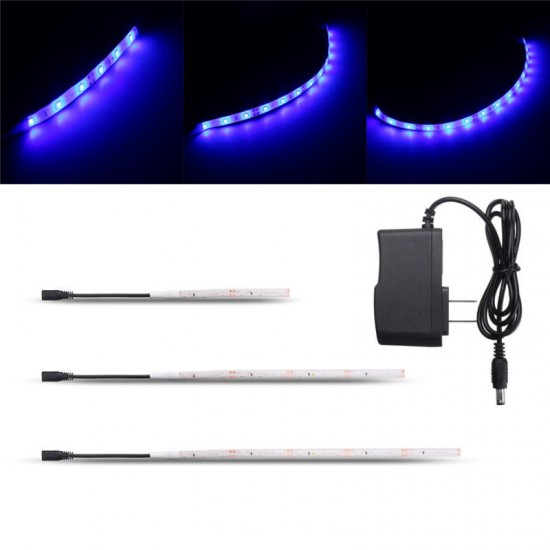 10CM 20CM 25CM SMD3528 1.2W LED Blue Strip Tape Aquarium Fish Tank Light+Power Supply DC12V