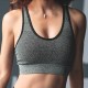 Fitness Quick Drying Striped Sports Bra Shockproof Hollow Back Running Bra Top