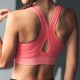 Fitness Quick Drying Striped Sports Bra Shockproof Hollow Back Running Bra Top