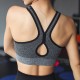 Fitness Quick Drying Striped Sports Bra Shockproof Hollow Back Running Bra Top