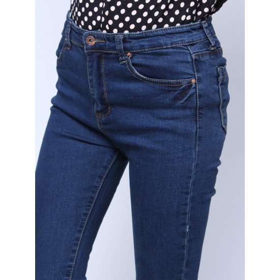 New Fashion Pencil Pants Retro Elastic Slim Blue Long Denim Jeans