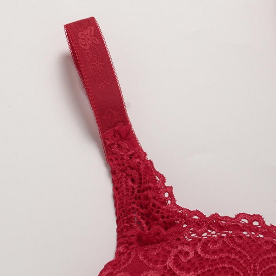 C Cup Sexy Lace Wireless Deep Plunge Adjusted Thin Bras