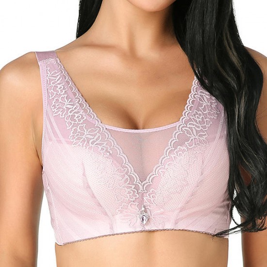 CD Cup Wireless Soft Floral Lace Adjusted Cami Bras