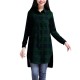 Casual Lady Plaid Print Asymmetrical Long Sleeve Shirt