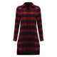 Casual Lady Plaid Print Asymmetrical Long Sleeve Shirt