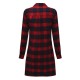 Casual Lady Plaid Print Asymmetrical Long Sleeve Shirt