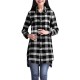 Casual Lady Plaid Print Asymmetrical Long Sleeve Shirt