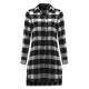 Casual Lady Plaid Print Asymmetrical Long Sleeve Shirt